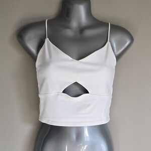 Abercrombie & Fitch White Camisole with Cut-Out Size Small